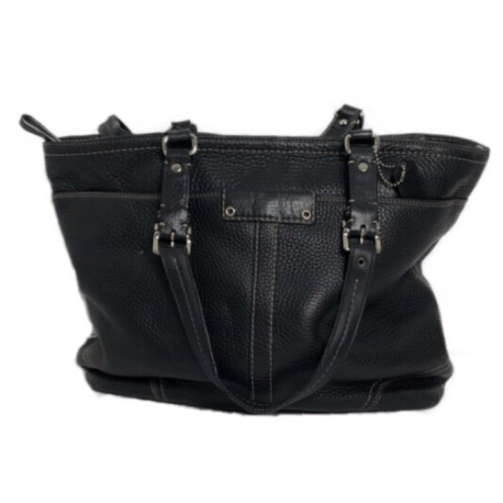 Coach Hamilton Black Pebble Leather Black Tote Bag